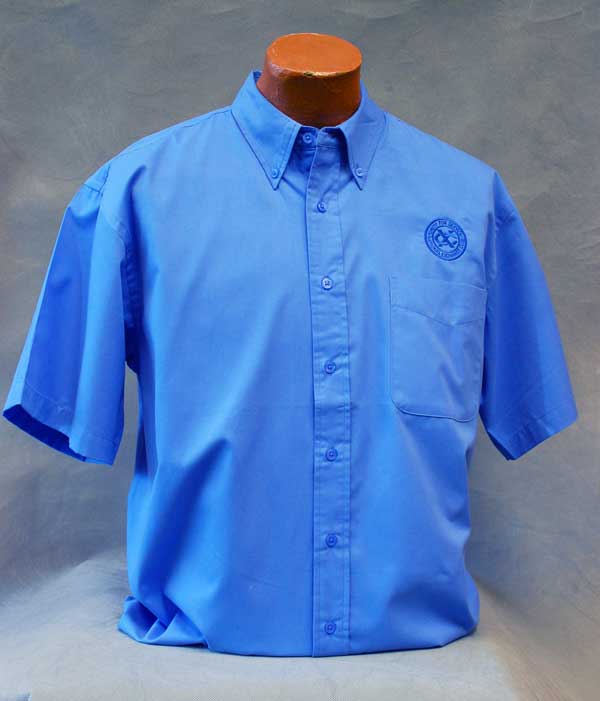 Blue Dress Shirt Short Sleeve - Men's